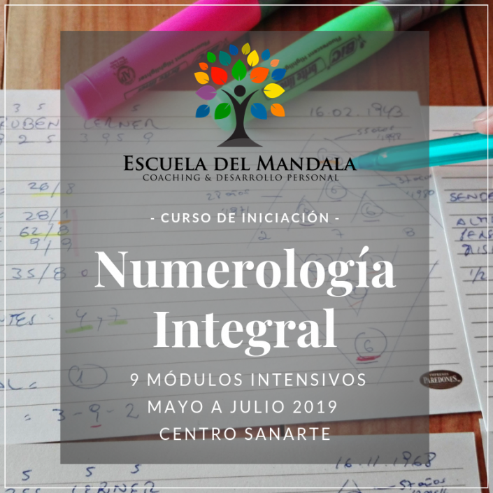 Flyer curso iniciación Numerologia Integral Centro Sanarte 2019 gris 2